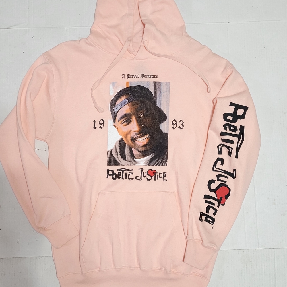 2PAC Tupac Shakur Poetic Justice Hoodie Pink Mens Philcos Sweatshirt Unisex,